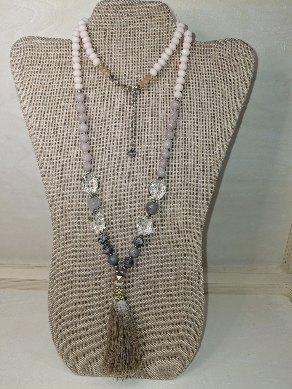 Nakamol Multi Stone Beaded Tassel Necklace